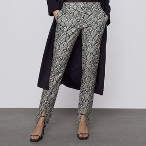 Zara leather snake skin trouser pants